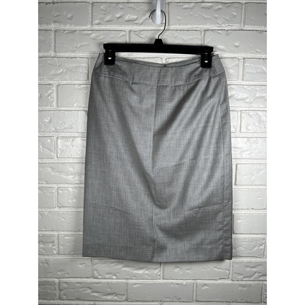 Calvin Klein Skirt Women's Size 6 Midi Straight Pencil Belted Grey
